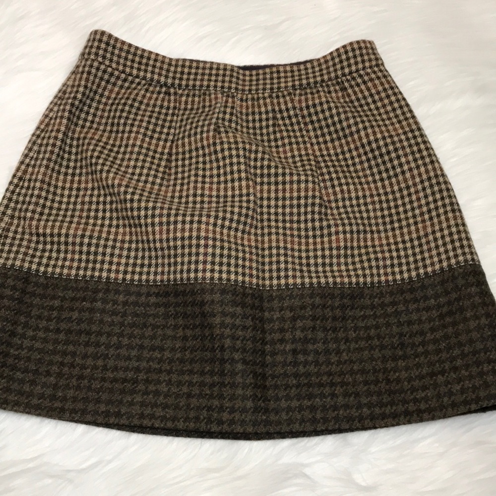 J. Crew wool plaid and herringbone skirt size 4